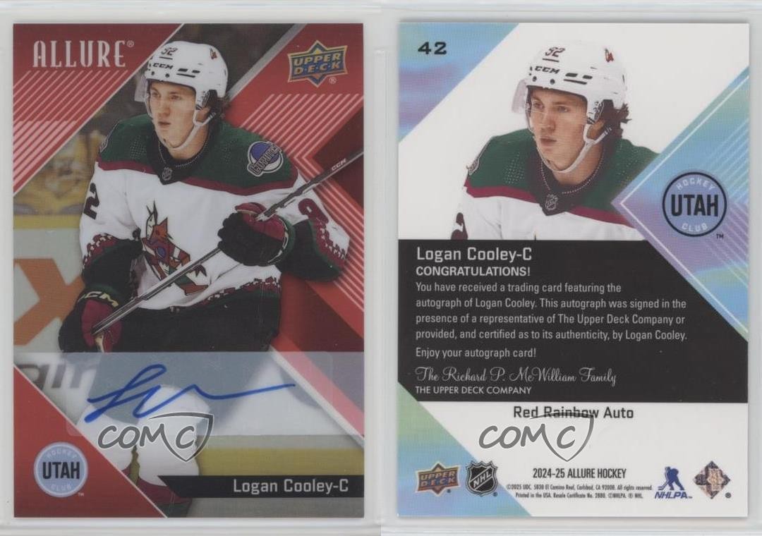 2024-25 Upper Deck Allure Red Rainbow Auto Logan Cooley #42 Auto 1pc9