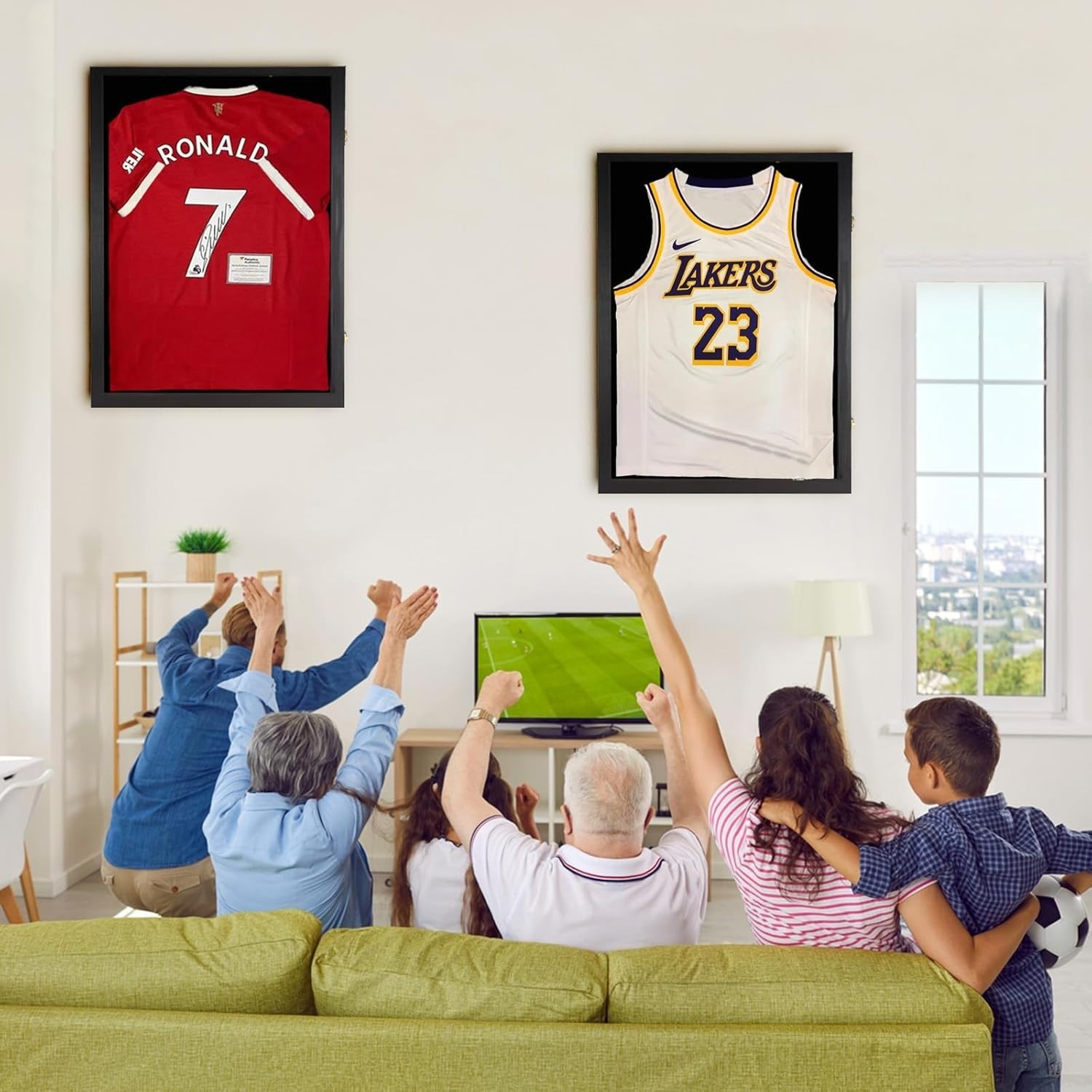 Jersey Display Case Wooden Shadow Box Frame 98% UV Acrylic Sports Shirt Black