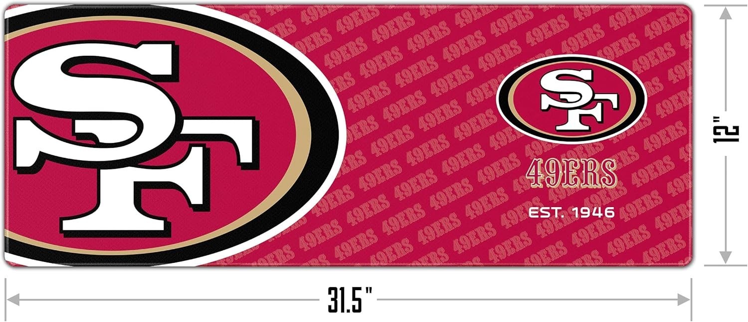 San Francisco 49ers NFL Logo Series Deskpad, 31.5″ x 12”
