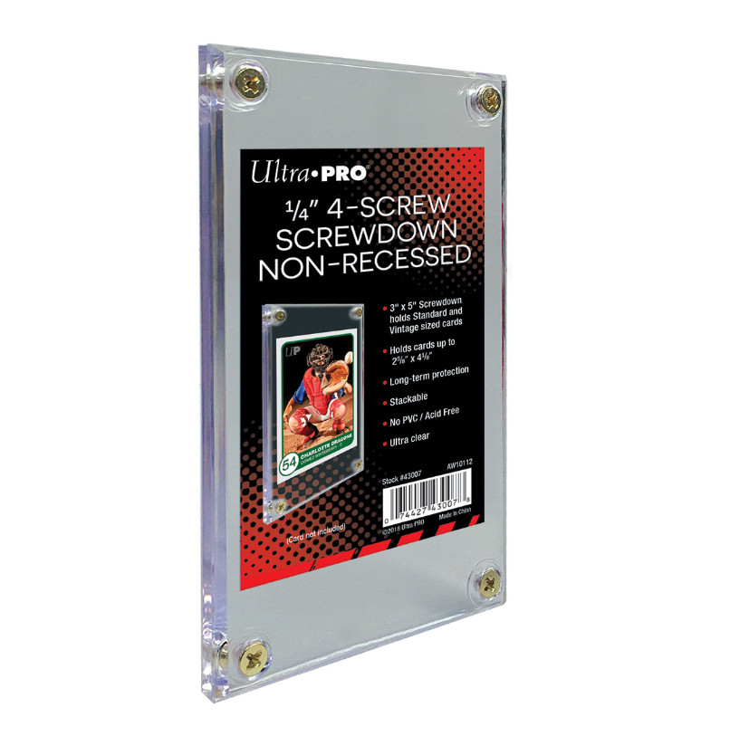 (5-Pack) Ultra Pro 4-Screw Screwdown Trading Card Holder Regular Non-Recessed