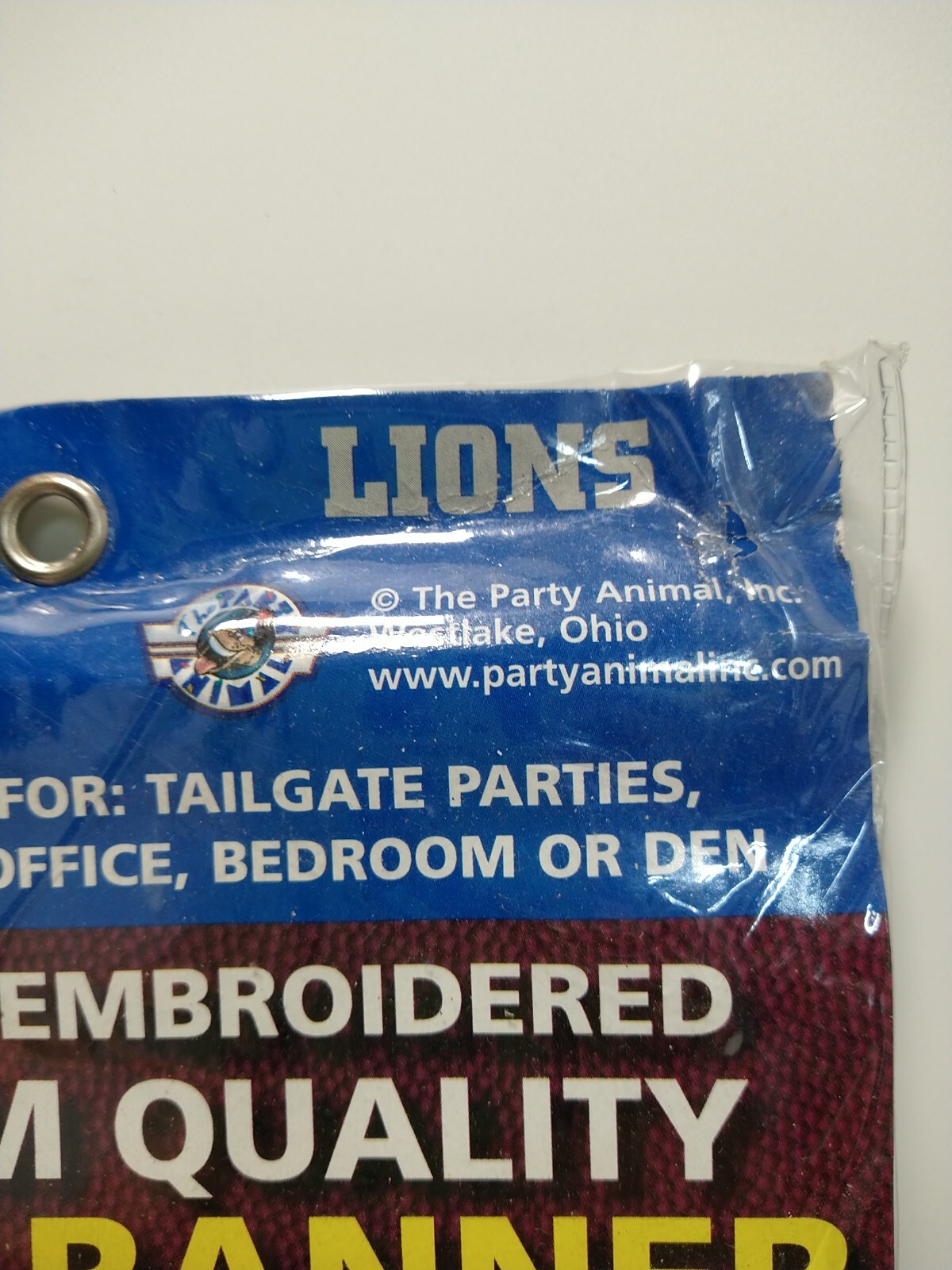 Detroit Lions NFL 8 FT Banner Appliqué Embroidered Party Animal New Sealed