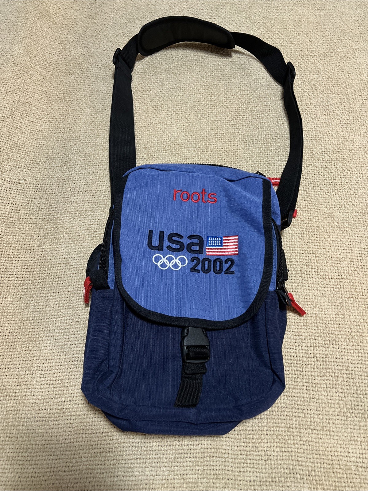 💯2002 Salt Lake Winter Olympics Games Shoulder Cross Body Bag Roots Free Shipp