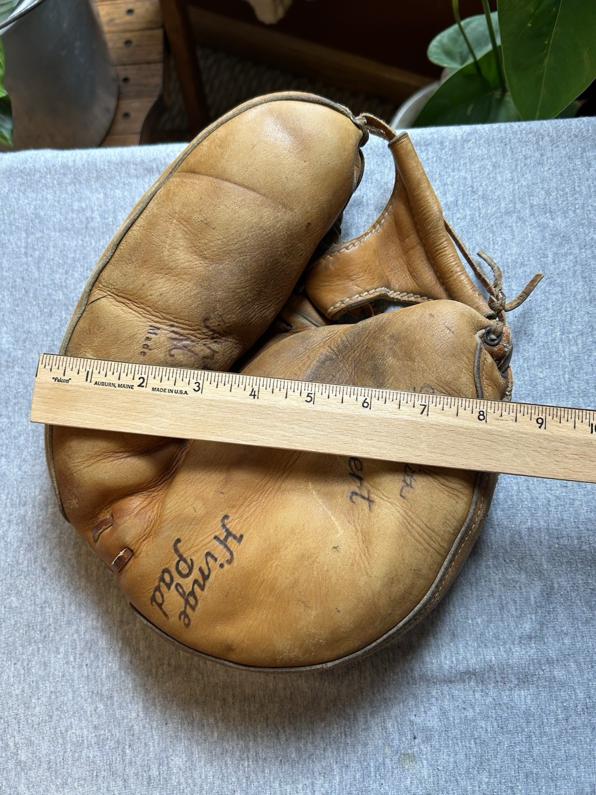 Vintage Baseball Catcher Glove Mitt Denkert M229 HAL SMITH Pro Maker Hinge Pad
