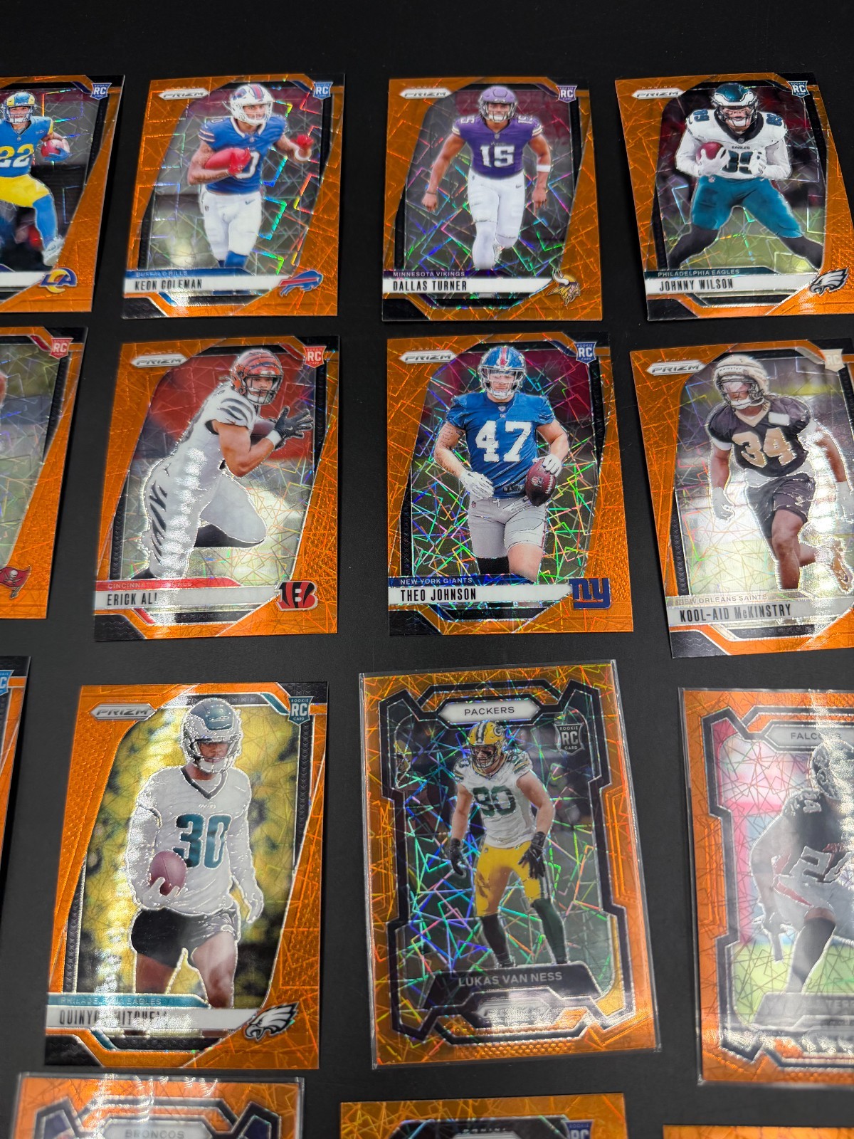 NFL Prizm Orange Lazer Lot Of 35 all in picture