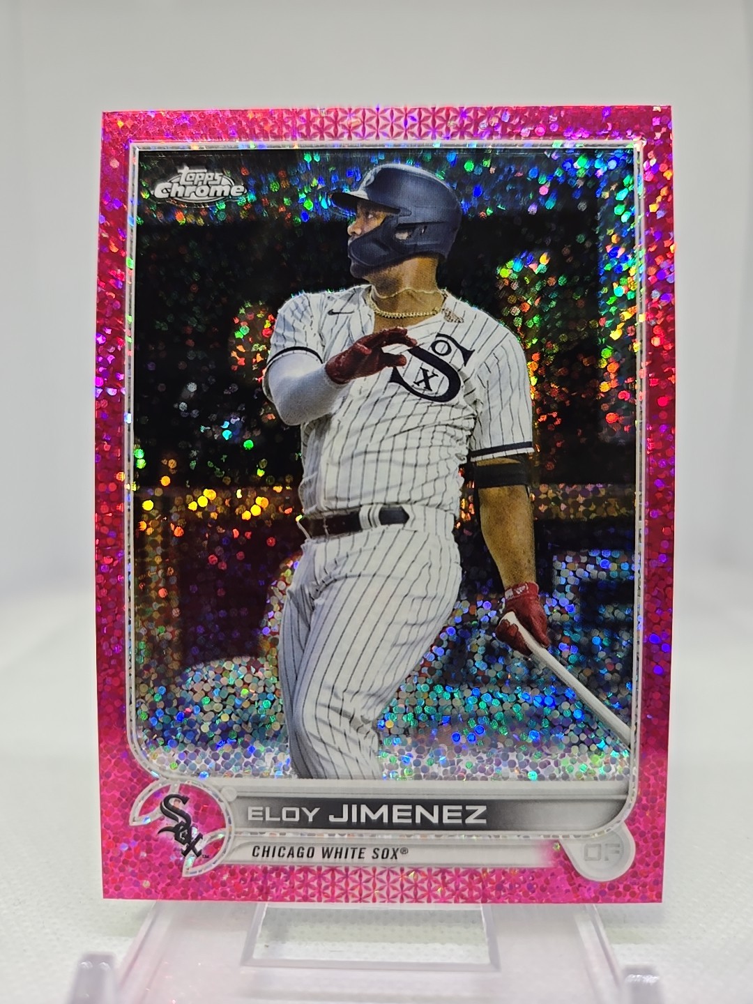 2022 Topps Chrome Eloy Jimenez 251/350 Pink Sparkle Refra. #16 Chicago White Sox