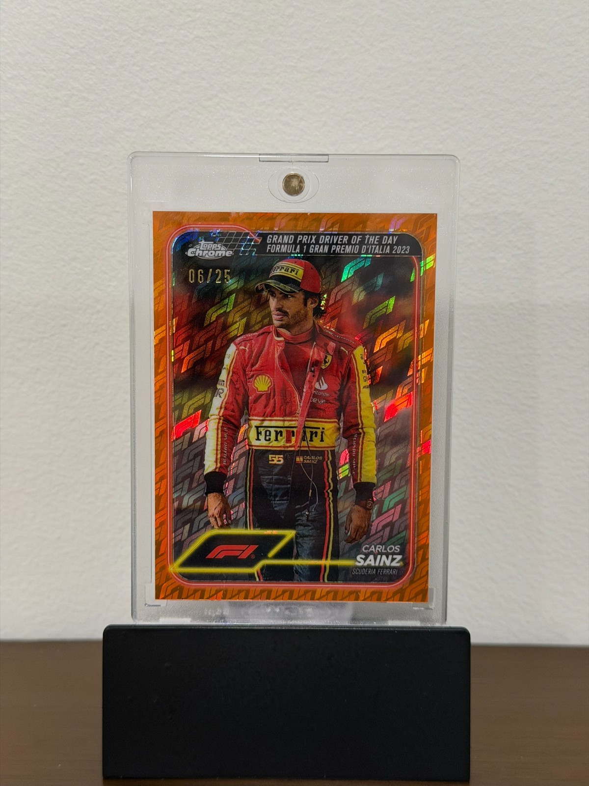 2024 Topps Chrome Formula 1 F1 Logofractor Carlos Sainz Orange /25 #172