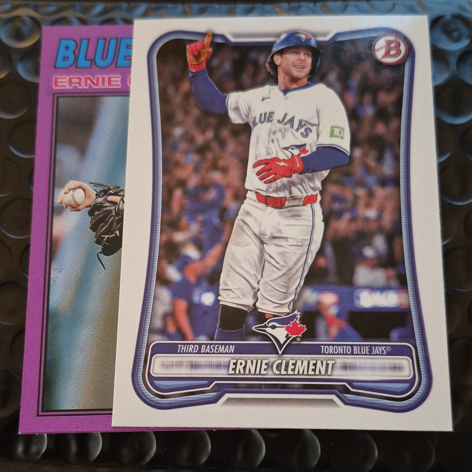 Topps Ernie Clement 2025 Blue Jays Heritage #21 Bowman #8 2 Card Lot