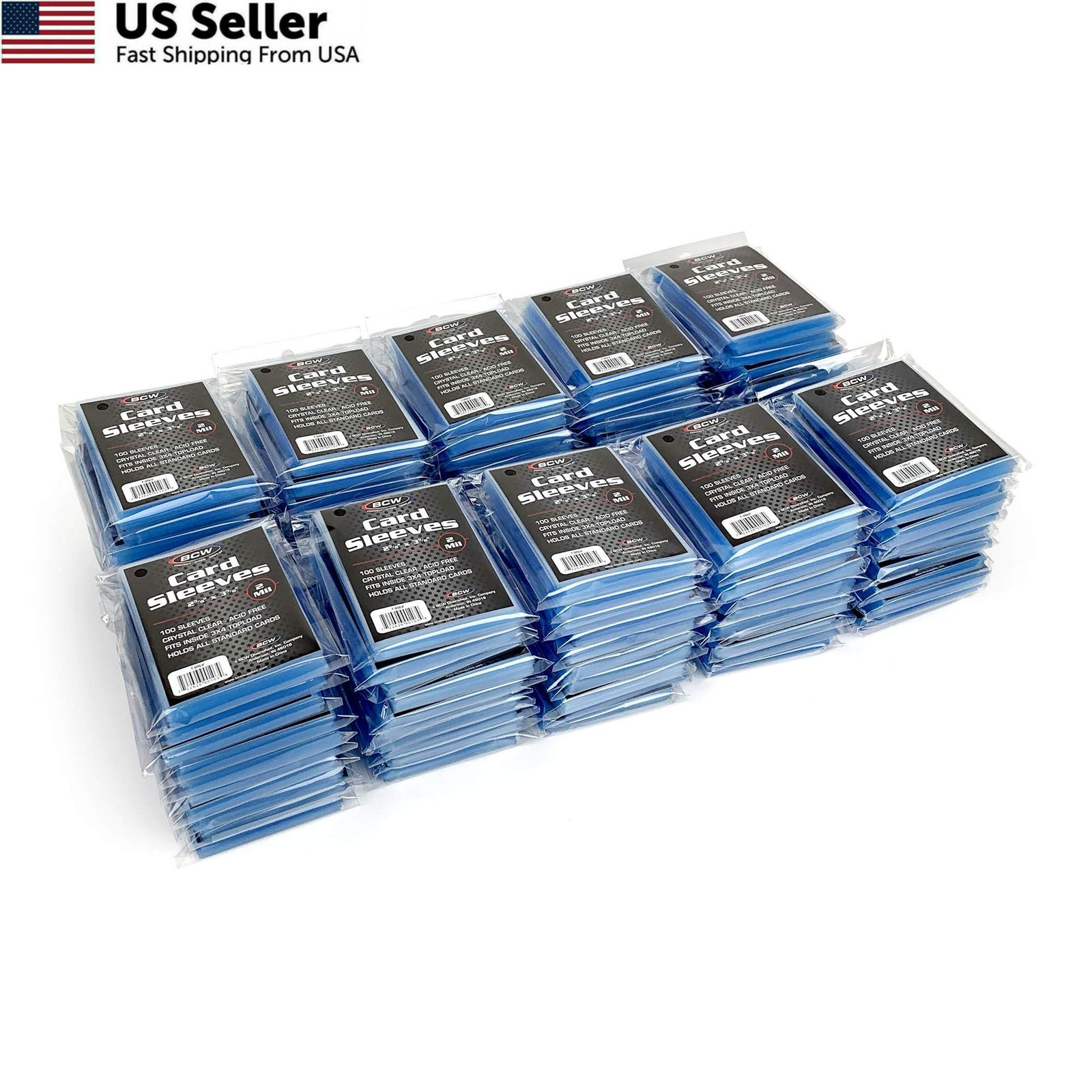 BCW Standard Card Sleeves – 2-5/8″ x 3-5/8″ – 100 Packs (10,000ct 100, Clear