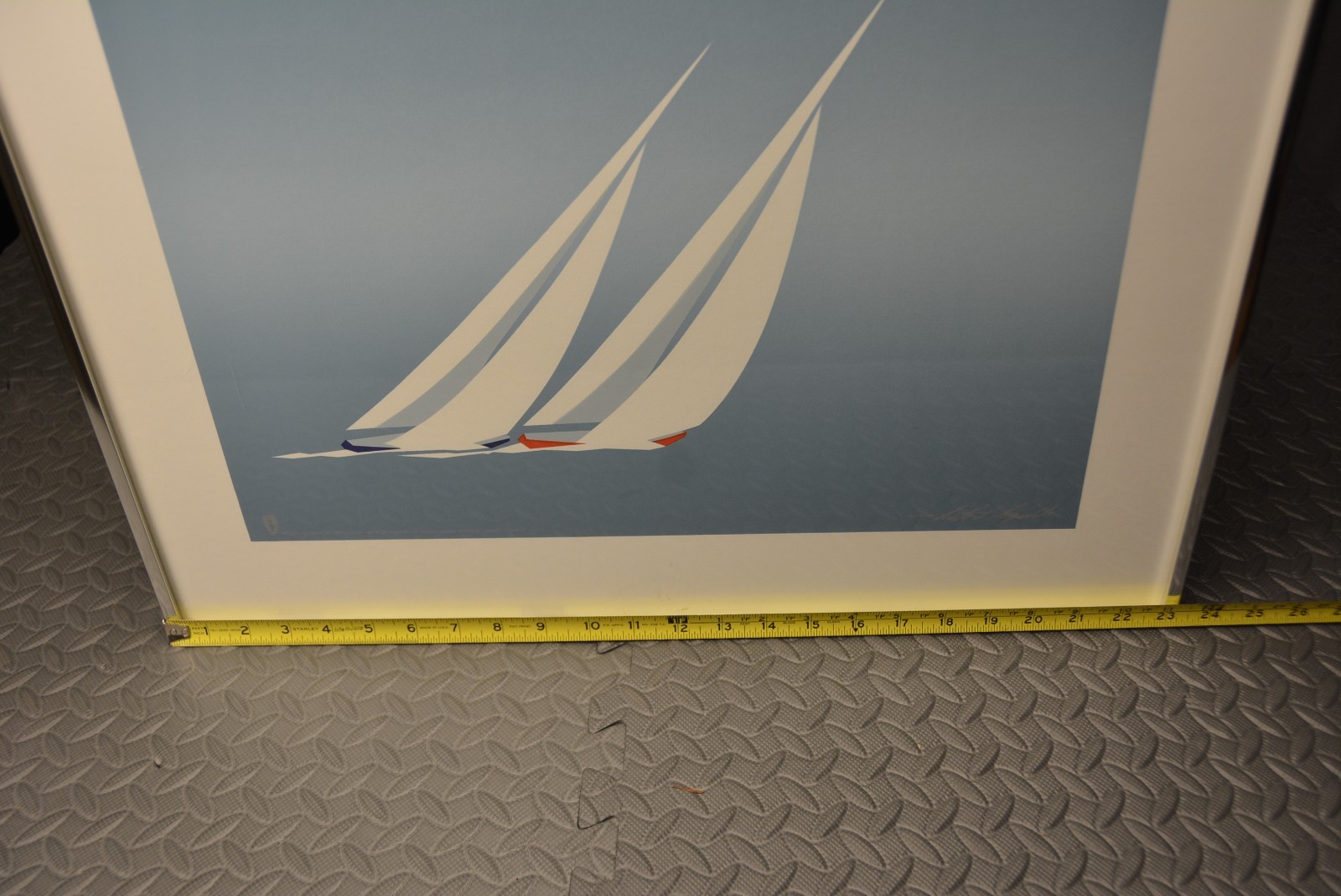 Rare Vintage 1983 America’s Cup 25 Framed Poster – Hand-Signed by Keith Reynolds