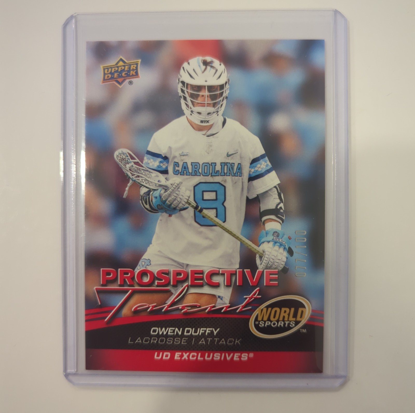 2026 Upper Deck World of Sports Owen Duffy UD Exclusives #352 /100 UNC Lacrosse