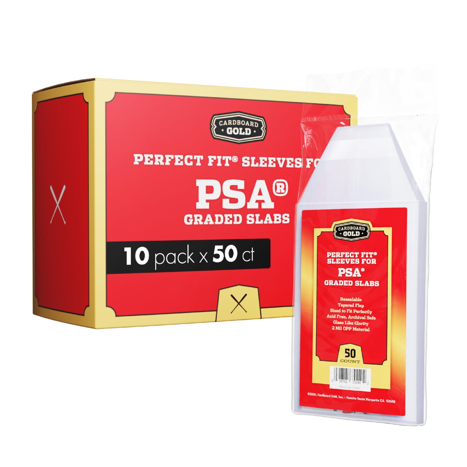 PSA Graded Card Sleeves – 50 Count with PSA Logo, Resealable Slabs Sleeve – P…