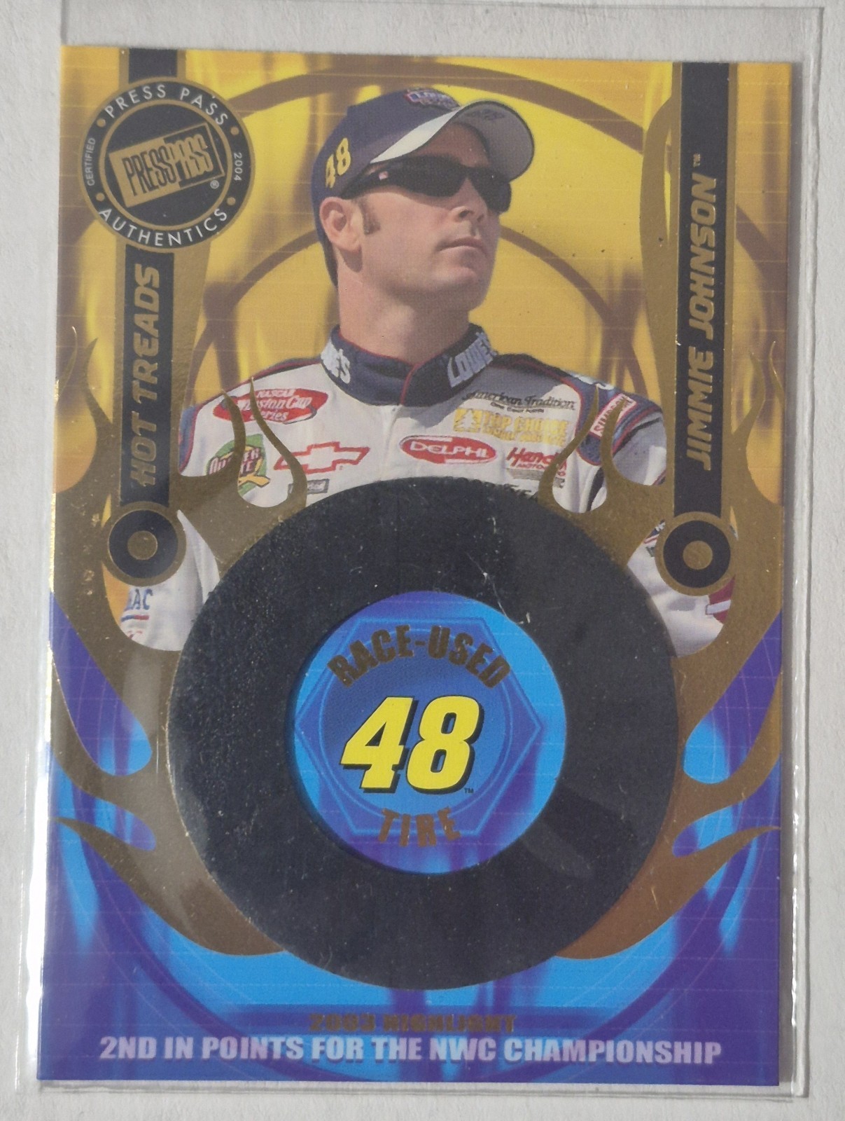JIMMIE JOHNSON – 2004 Press Pass Eclipse – Hot Treads 666/1100 RACE USED TIRE