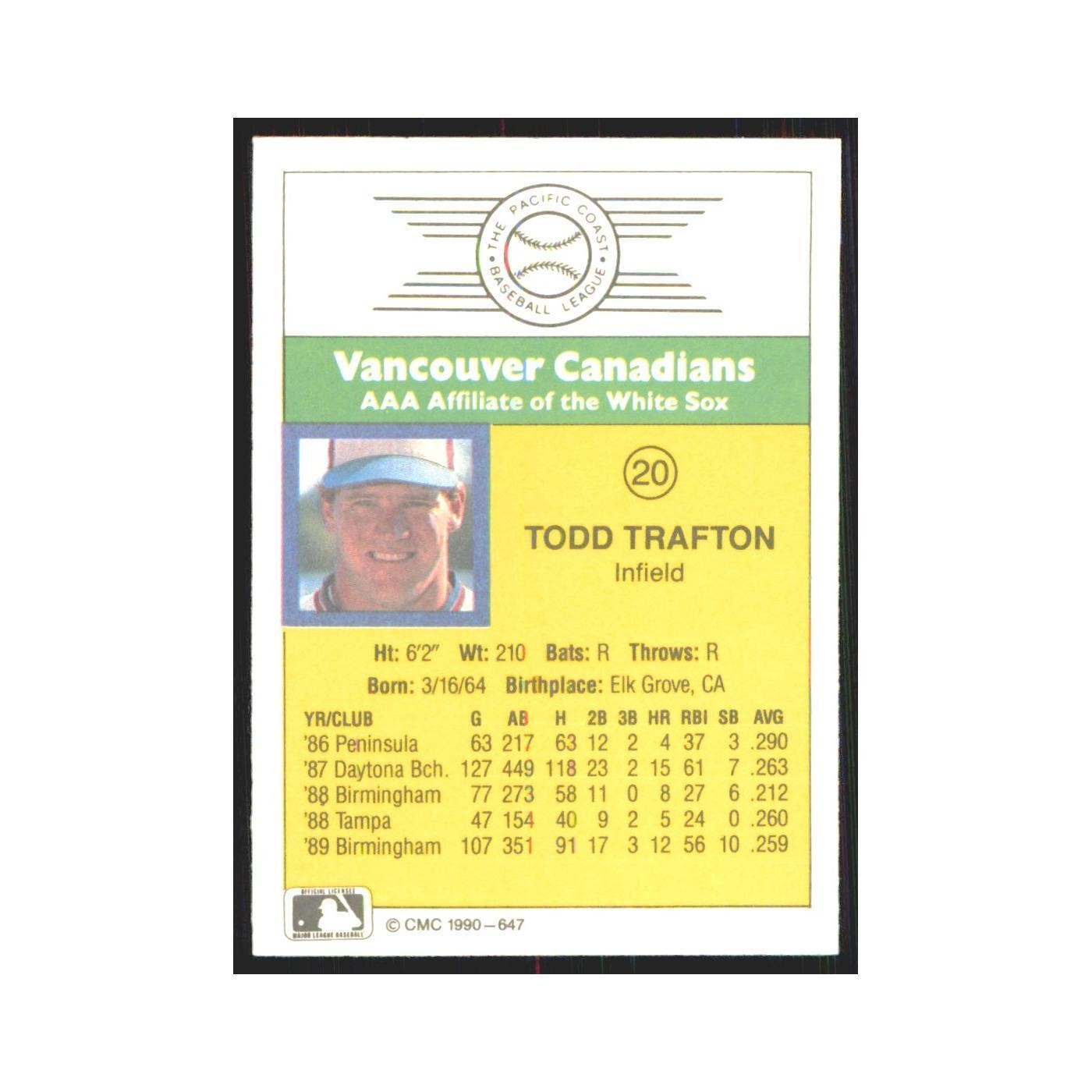 1990 CMC Minor League Todd Trafton Vancouver Canadians #647