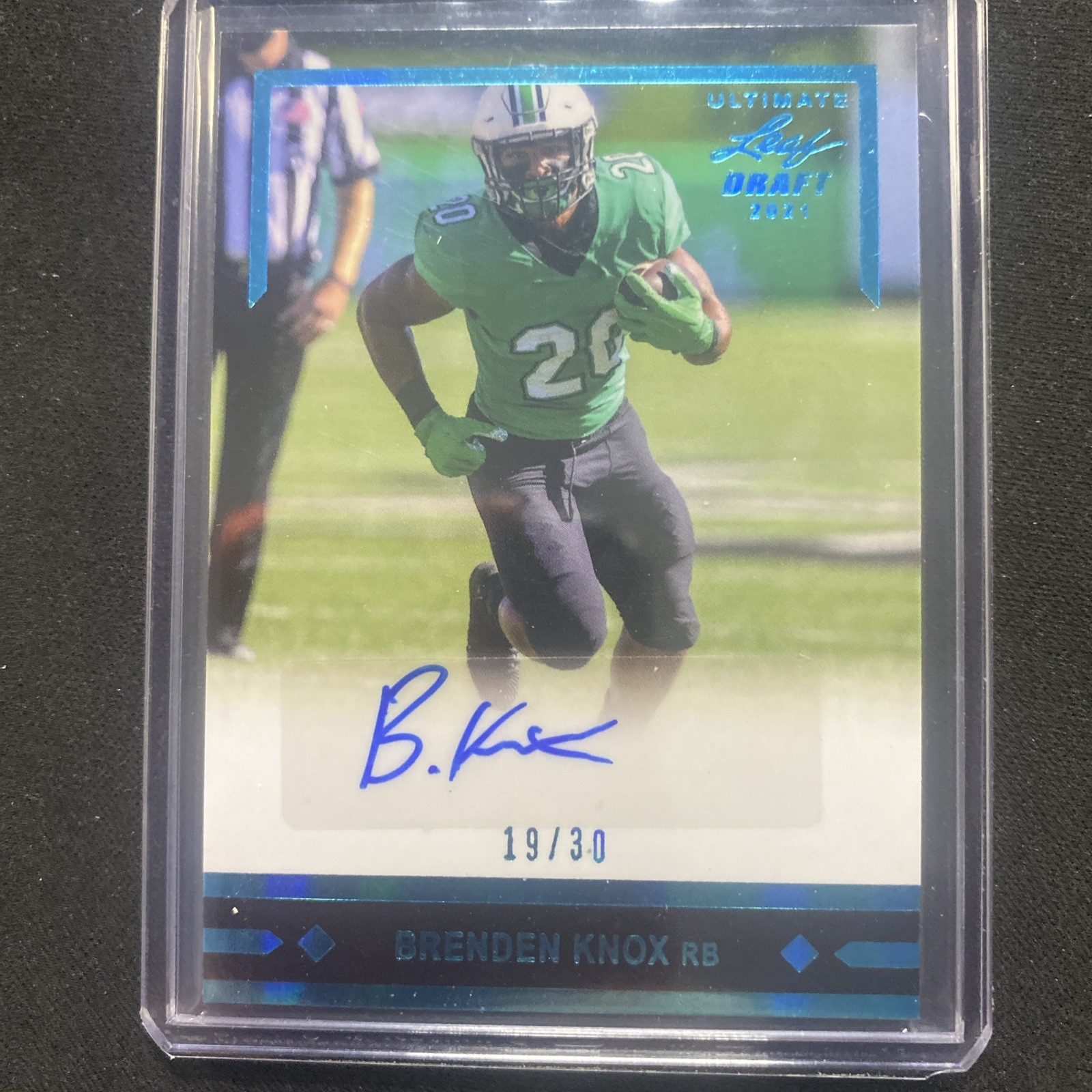 2021 Leaf Ultimate Draft Brenden Knox #GLR-BK1 Blue Auto RC 10/30
