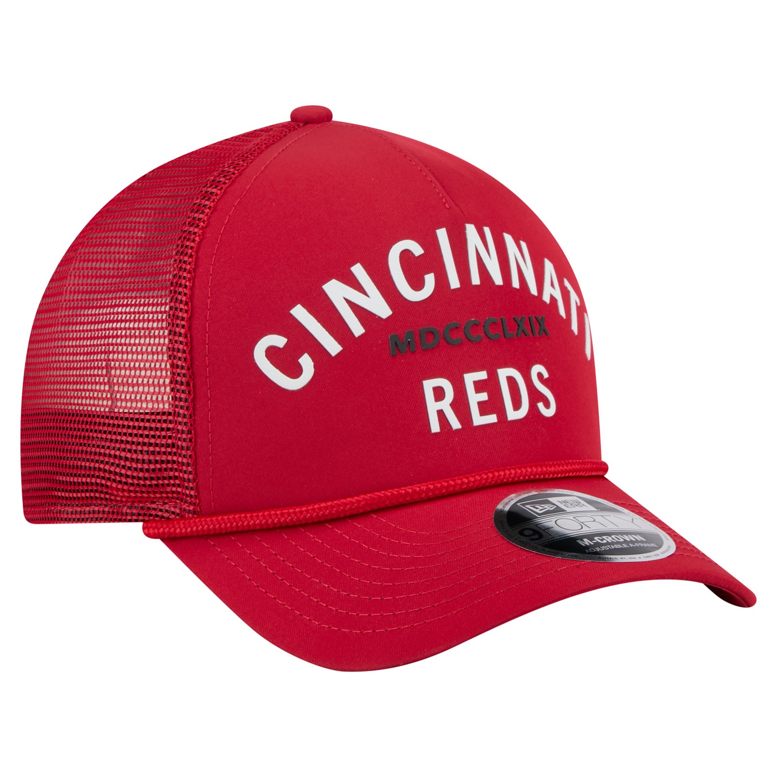 Men’s-New Era Red Cincinnati Reds Minimalist 9FORTY A-Frame Adjustable Hat