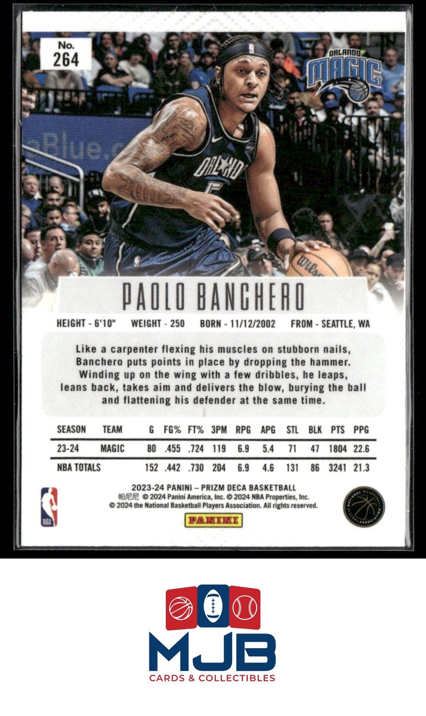 2023-24 Panini Prizm Deca Paolo Banchero #264 Orlando Magic
