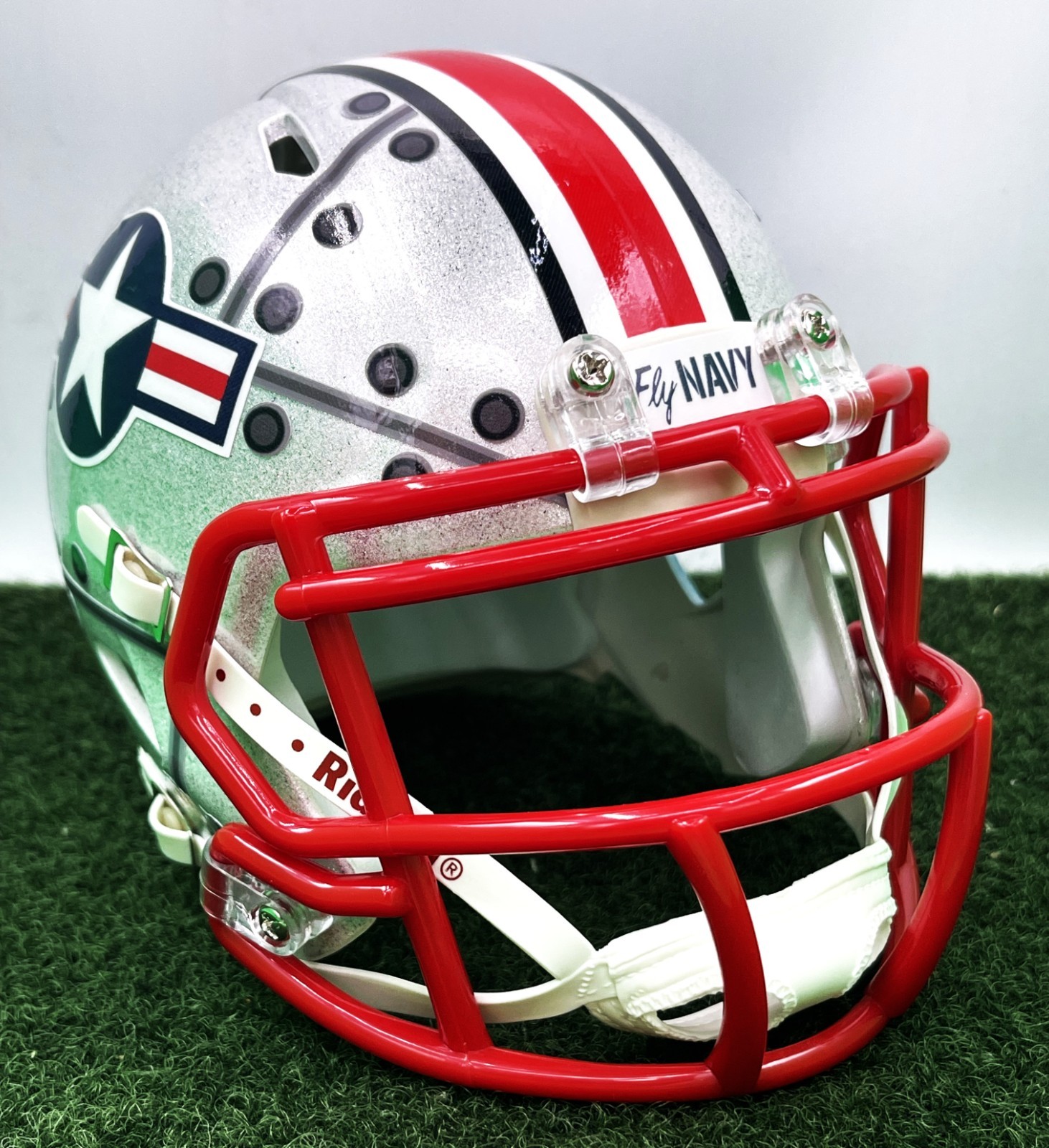 CUSTOM RIDDELL SPEED MINI FOOTBALL HELMET – NAVY MIDSHIPMEN 2021
