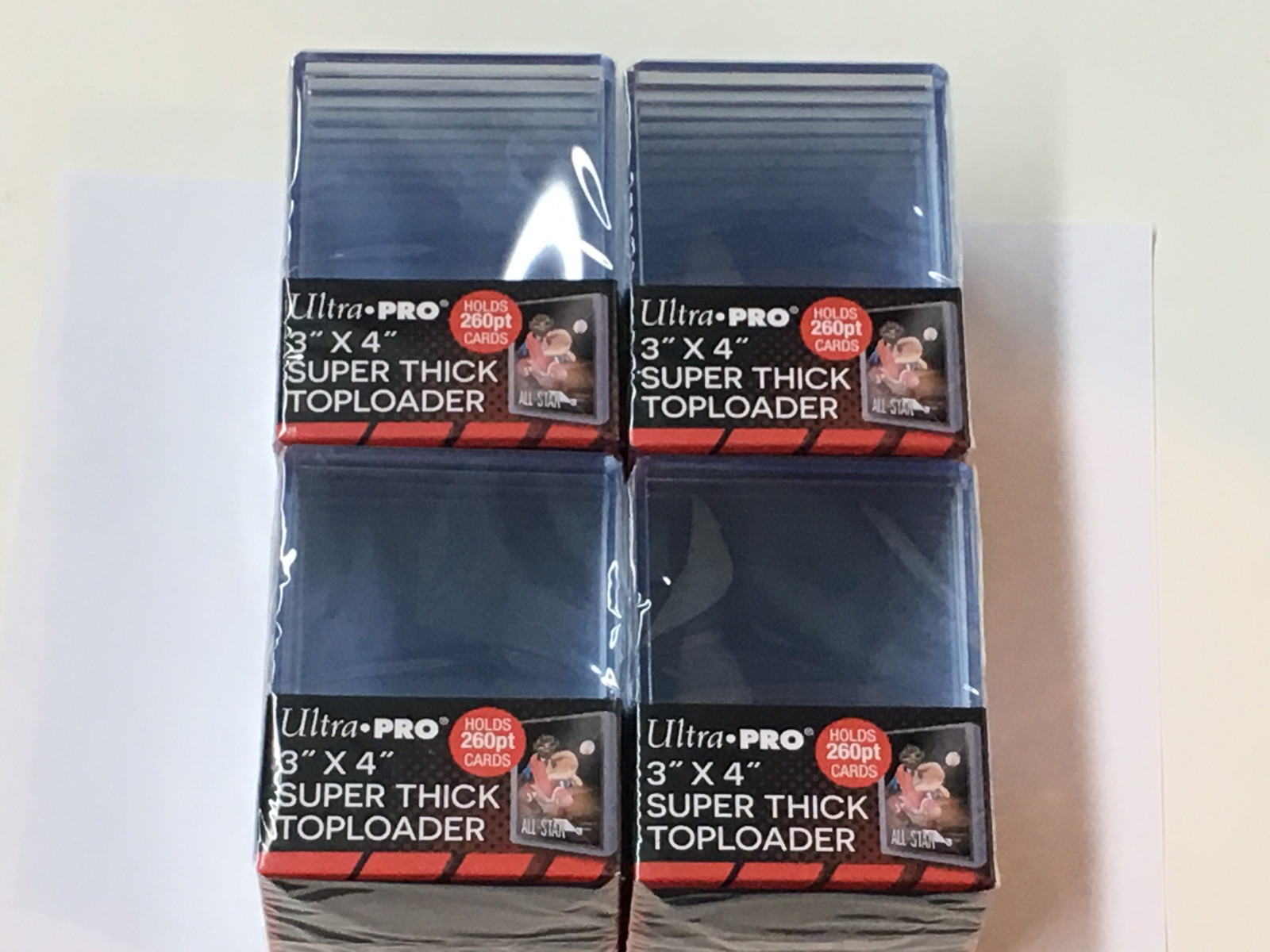 40 ULTRA PRO 3×4 top loader TOPLOADER 260 pt super thick FOOTBALL BASEBALL