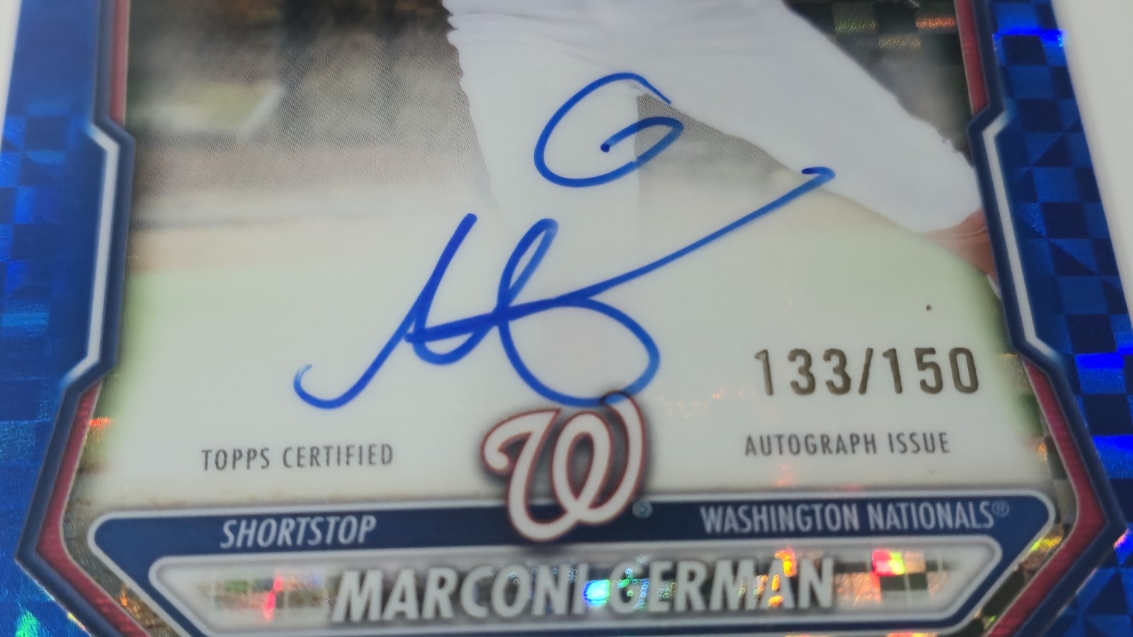 2026 1st Bowman Marconi German Blue Geometric On-Card Auto 133/150 Nationals