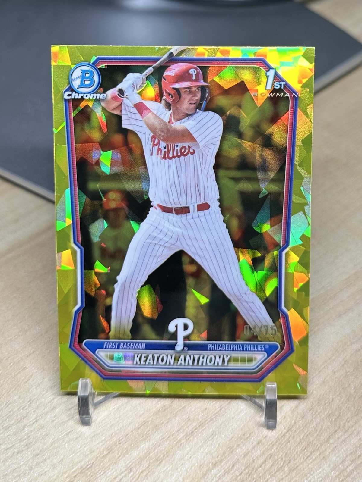2026 Bowman Sapphire KEATON ANTHONY 1ST CHROME YELLOW SAPPHIRE # 04/75 Phillies