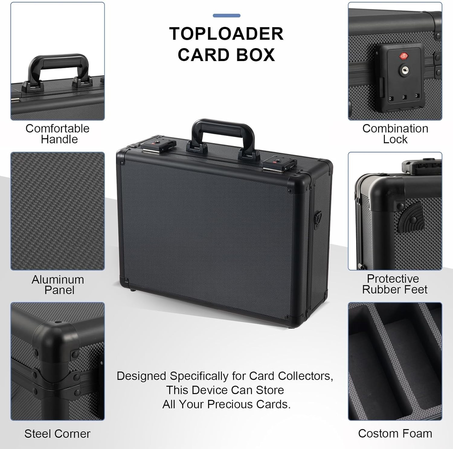 Combination Lock TCG Storage Case For Graded Slabs/Toploaders/Magnetic Holders