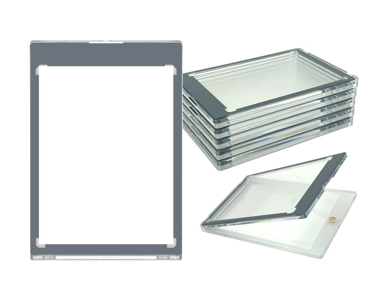 CF Magnetic Card Holder One Touch Case GREY BORDER – 35PT-260PT Sizes