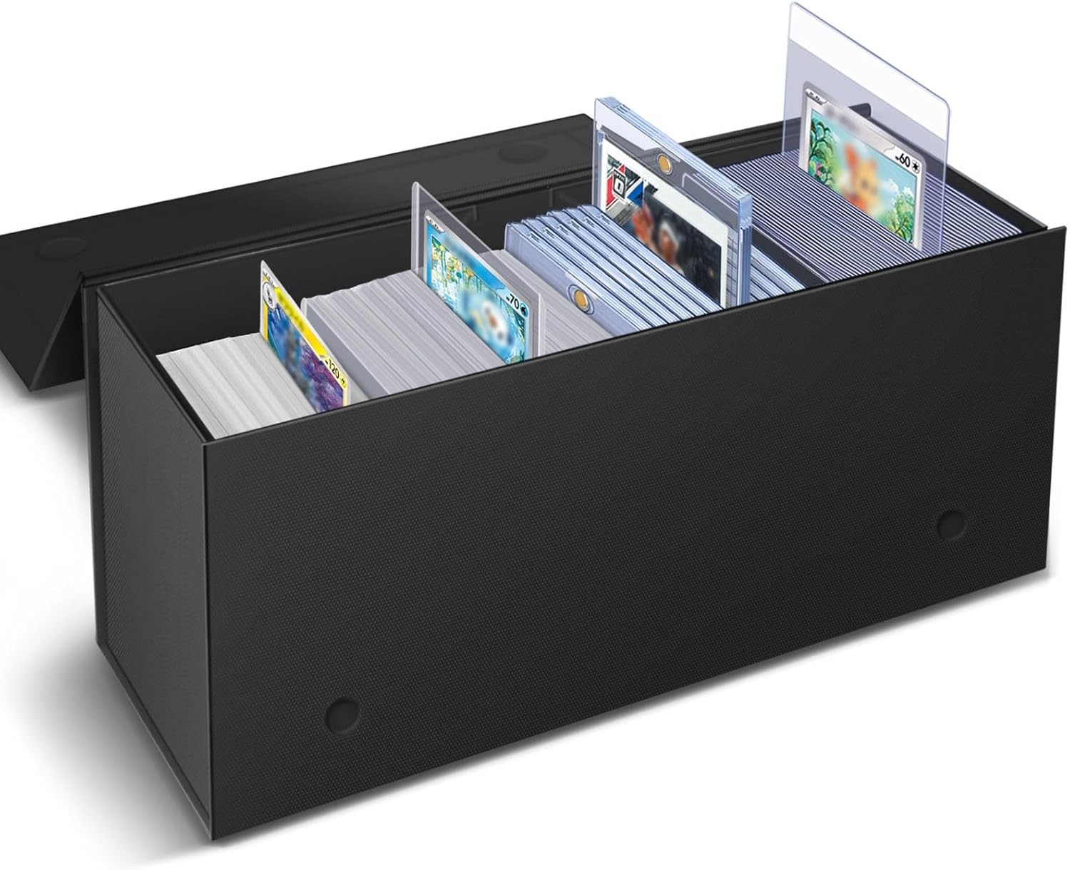 Semi Rigid Card Holder & Magnetic Storage Box Case for Trading Cards – 1ct Black