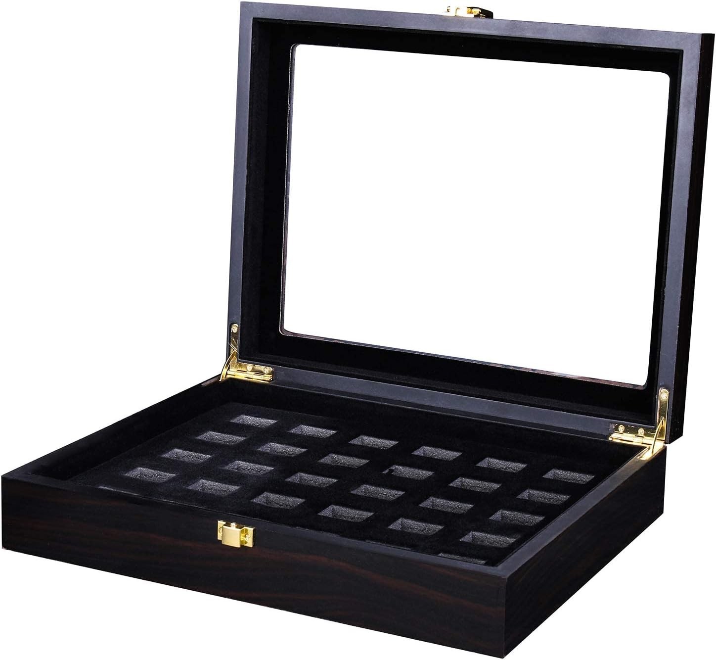 Durable Black Ring Display Case with Velvet Compartments – Perfect for Champions