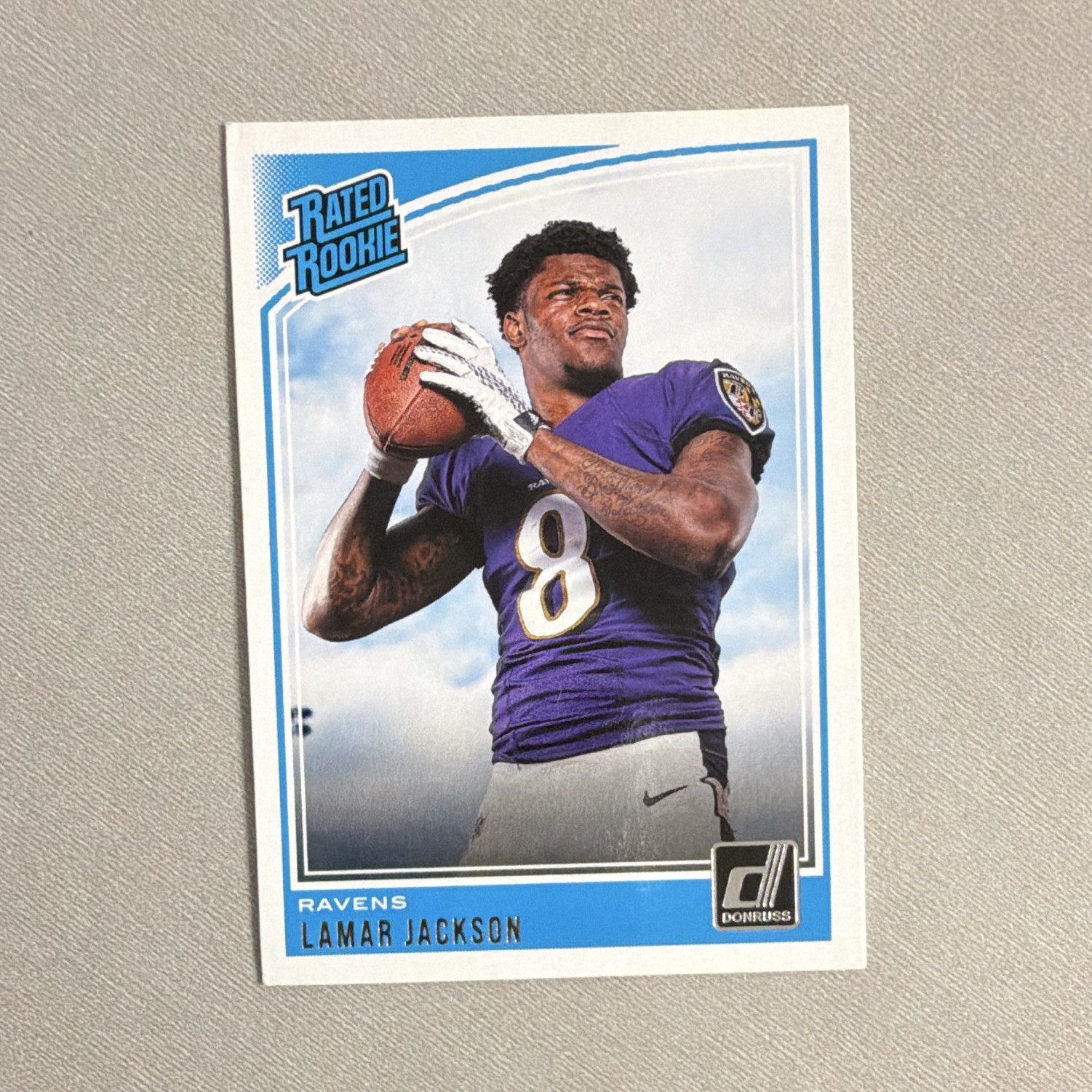 Panini 2018 Donruss Rated Rookie Lamar Jackson RC Baltimore Ravens #317