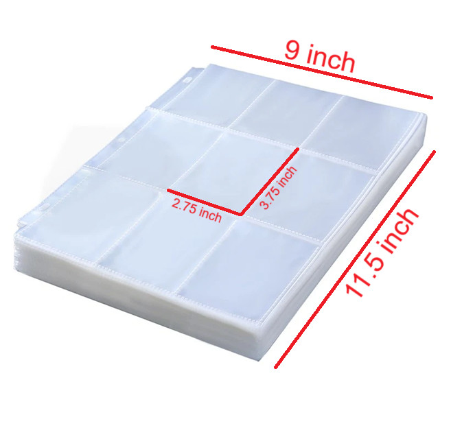 Trading Card Binder 1080 Pocket Clear 9 Pocket 60 Sheets Album Protector Pages