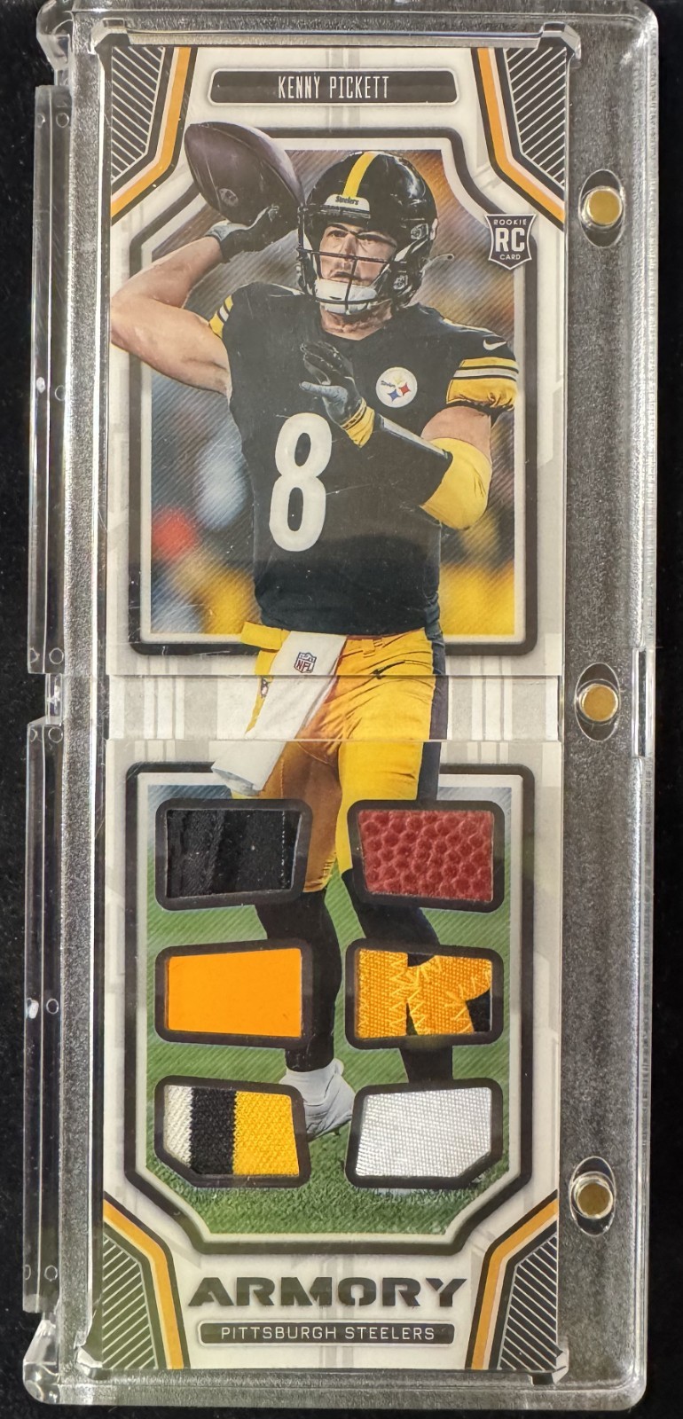2022 Panini Playbook Armory #ARM-1 Kenny Pickett 6-Mem #36/49