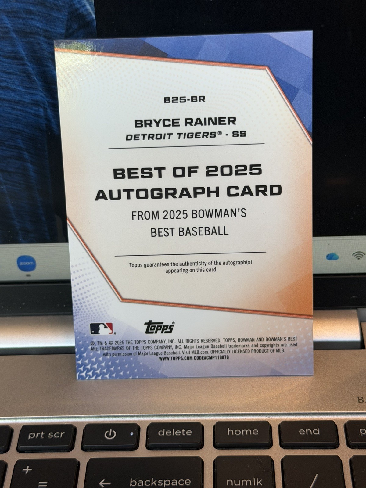 2025 Bowman’s Best – 2025 Autographs Bryce Rainer Purple Refractor /75 (AU, RC)