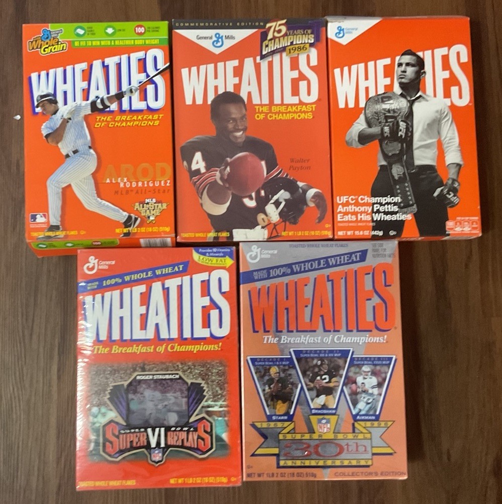 Sports memorabilia Wheaties Kellogg’s & General Mills Cereal Box Lot of 8