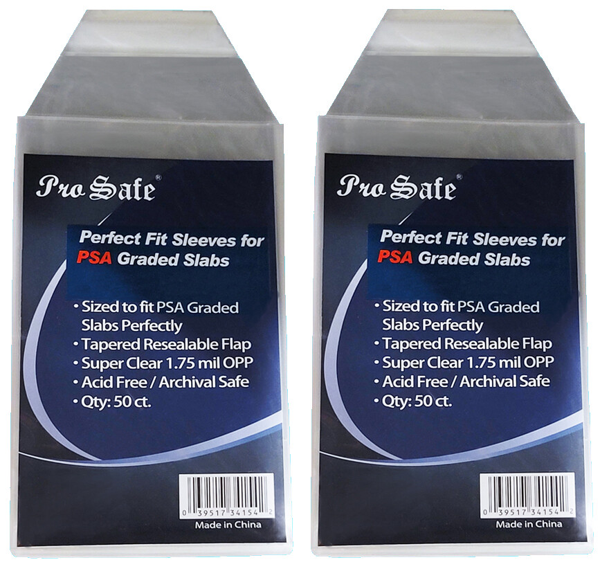100 Pro Safe PSA Graded Slab Perfect Fit Sleeves Resealable Polypropylene Soft