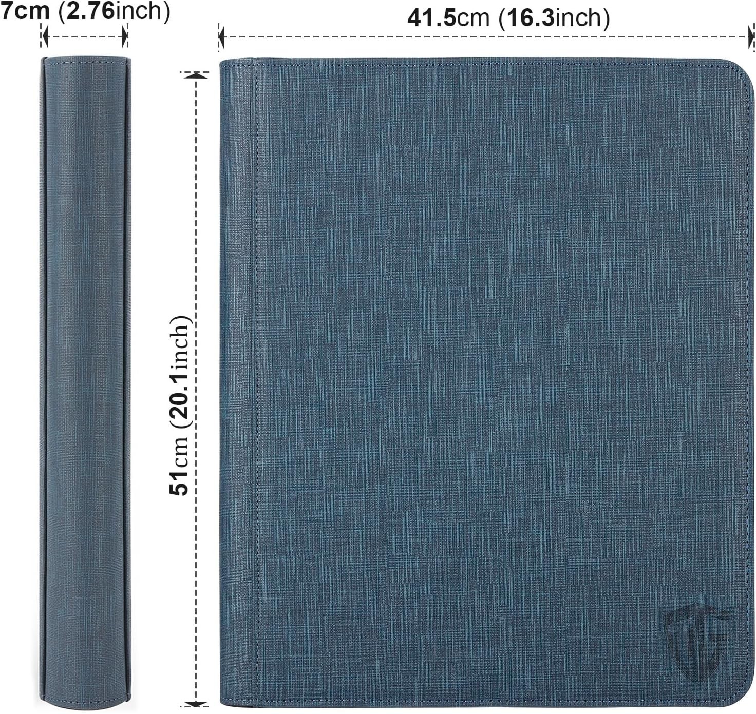 16 Pocket Toploader Binder for 640 Cards, Dark Blue, 20 Double-Sided Pages