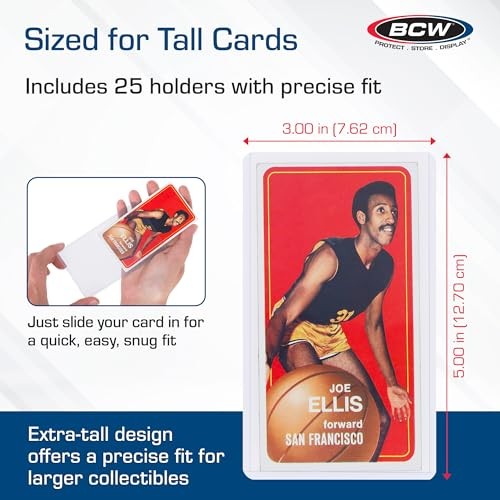 Tall Card Topload Holders – 25 Pack | Premium Top Loaders for Sports Trading