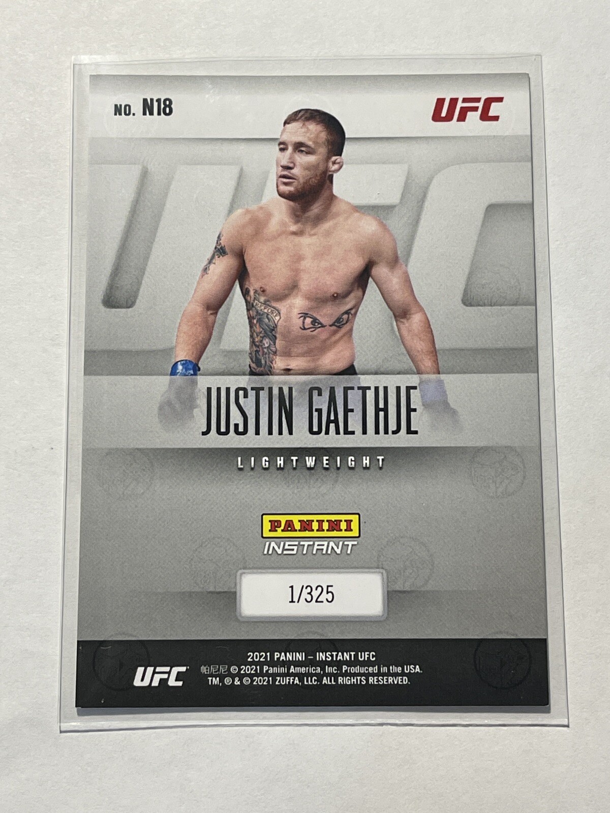 JUSTIN GAETHJE 2021 Panini Instant UFC Nicknames 1/325 “THE HIGHLIGHT”