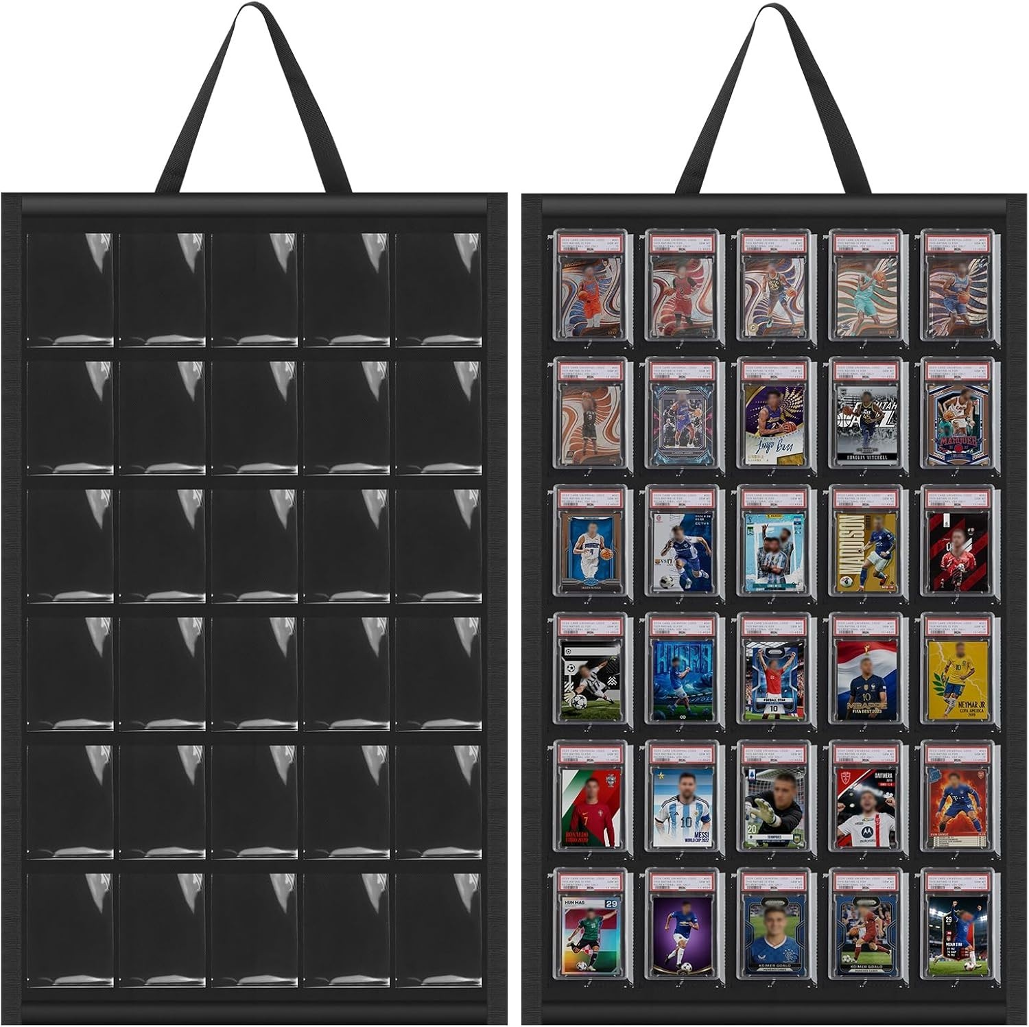 30 Graded Card Display Case – Wall Mount | Floating Sports Card Display Frame fo
