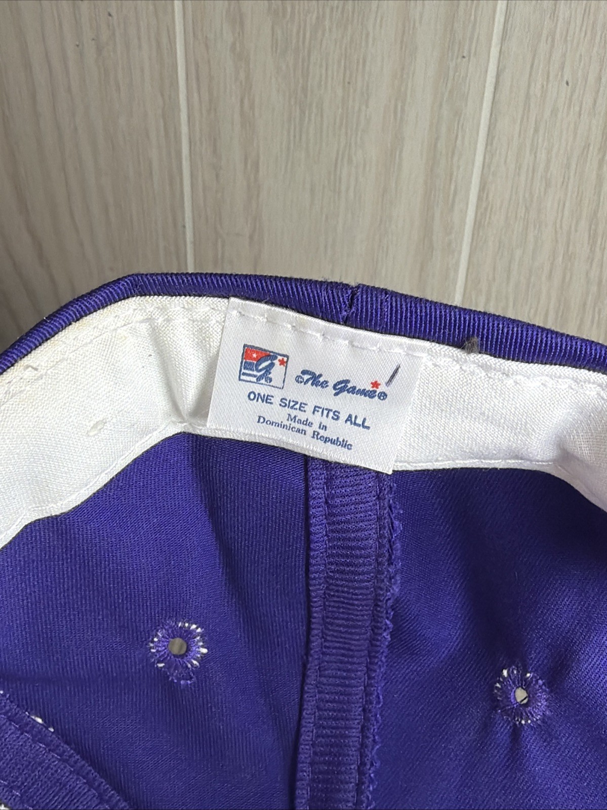 Vintage Yupoong St. Michael’s College Split Bar Snapback Hat Purple (FLAWS)