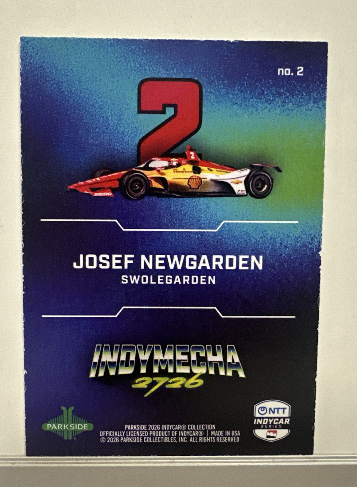 2026 Parkside Indycar Josef Newgarden Indymecha Card #43/50