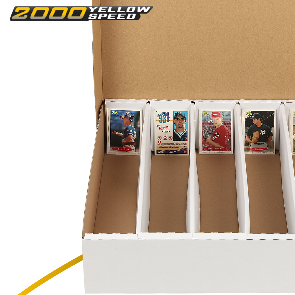 (1) 5000 COUNT 5 ROW HALF LID TRADING CARD CARDBOARD STORAGE BOX HOLDER