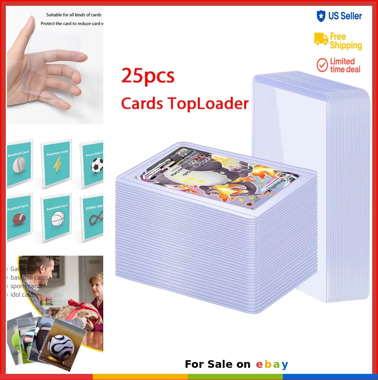 PVC Card Sleeves Holder for Trading Game Protectors Storage 3X4 Inches Gift