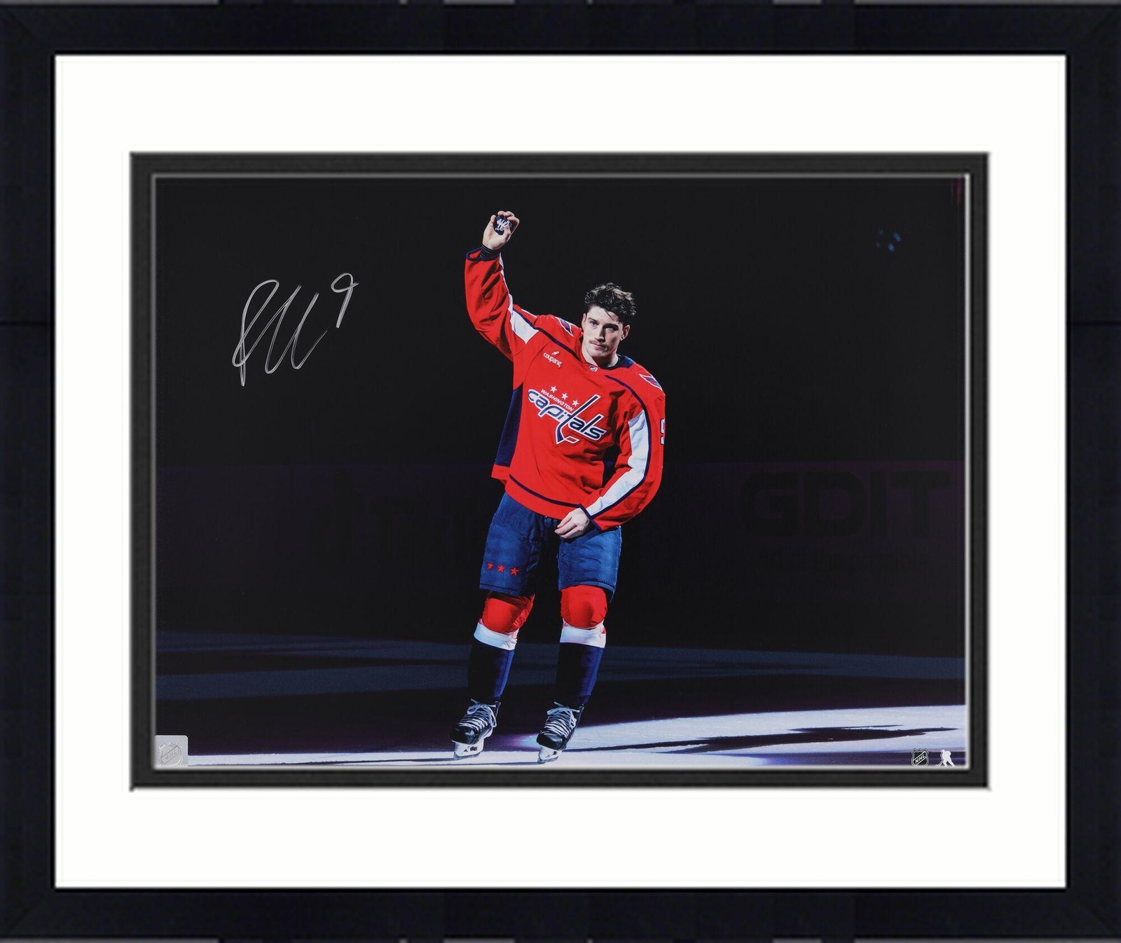 Framed Ryan Leonard Washington Captials Signed 16×20 Saluting the Crowd Photo
