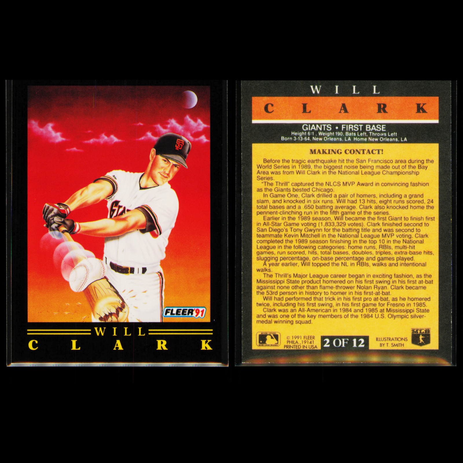 1991 Fleer Pro Vision Baseball Complete Set #1-12 – Bo Jackson Canseco Mattingly