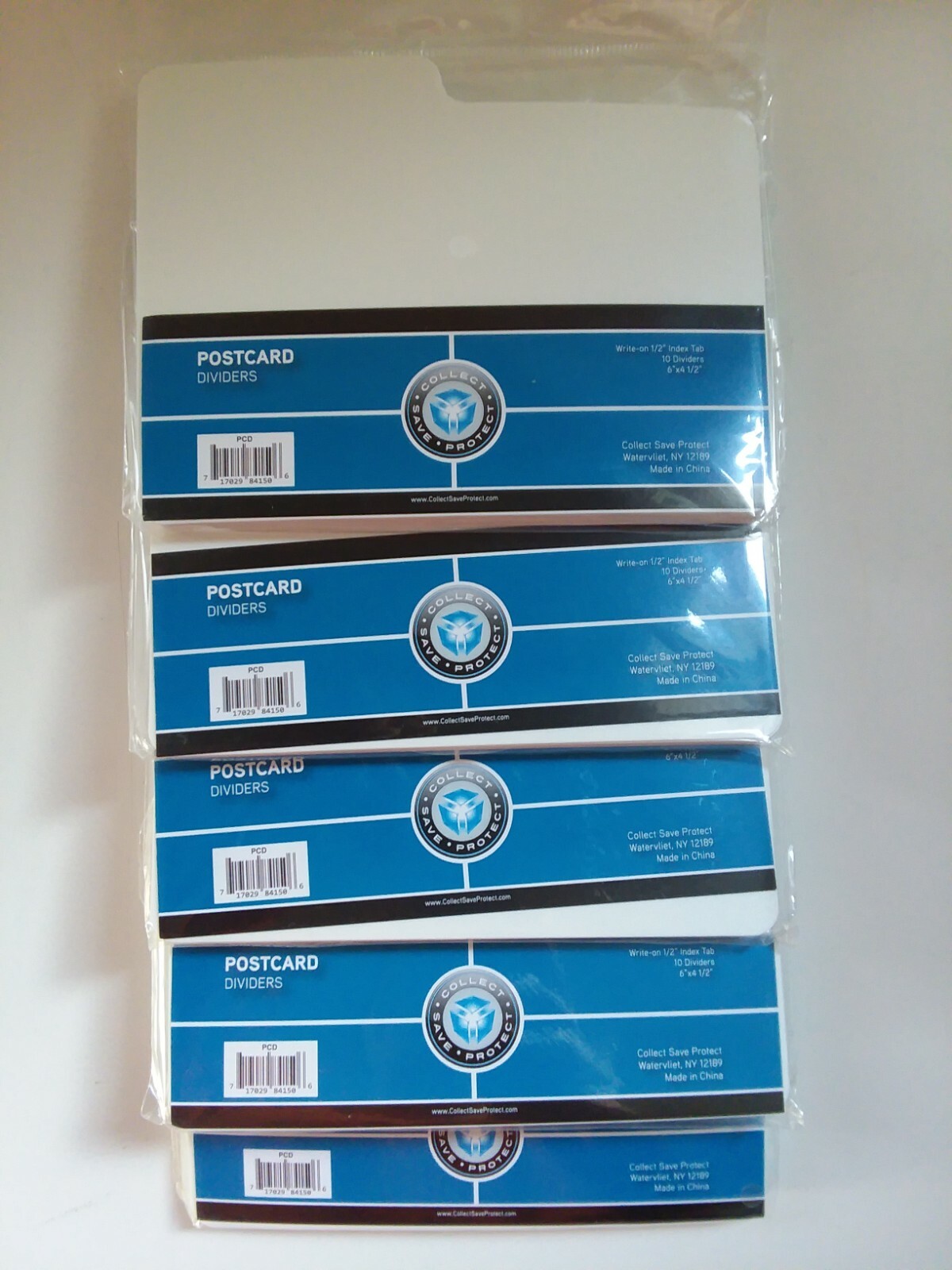 (50) CSP Postcard Dividers White 6″x4 1/2″ with 1/2″ tab Pkgs of 10 NIP
