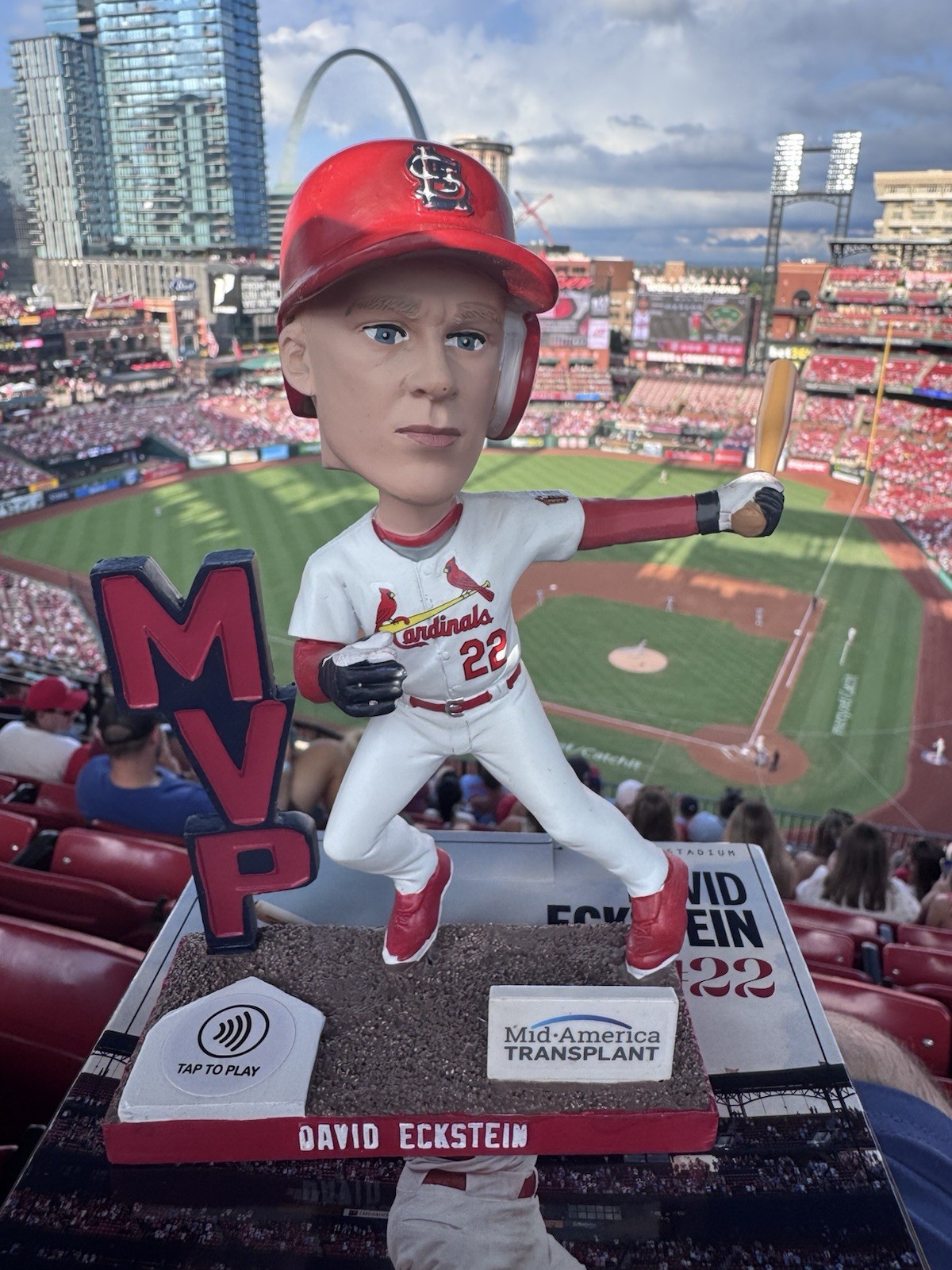 ST. LOUIS CARDINALS DAVID ECKSTEIN 2006 W.S. MVP BOBBLEHEAD 7-11-26 SGA PRESALE