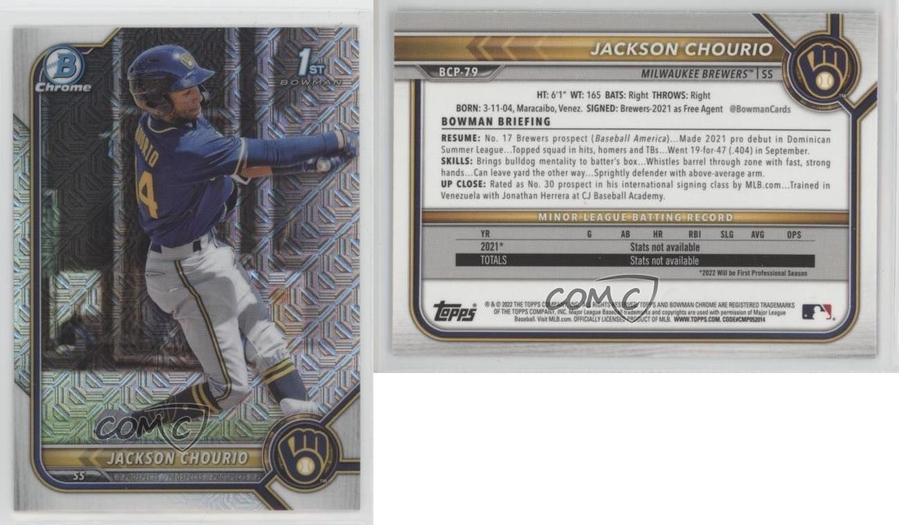 2022 Bowman Chrome Prospects Mega Box Mojo Refractor Jackson Chourio 1sr2