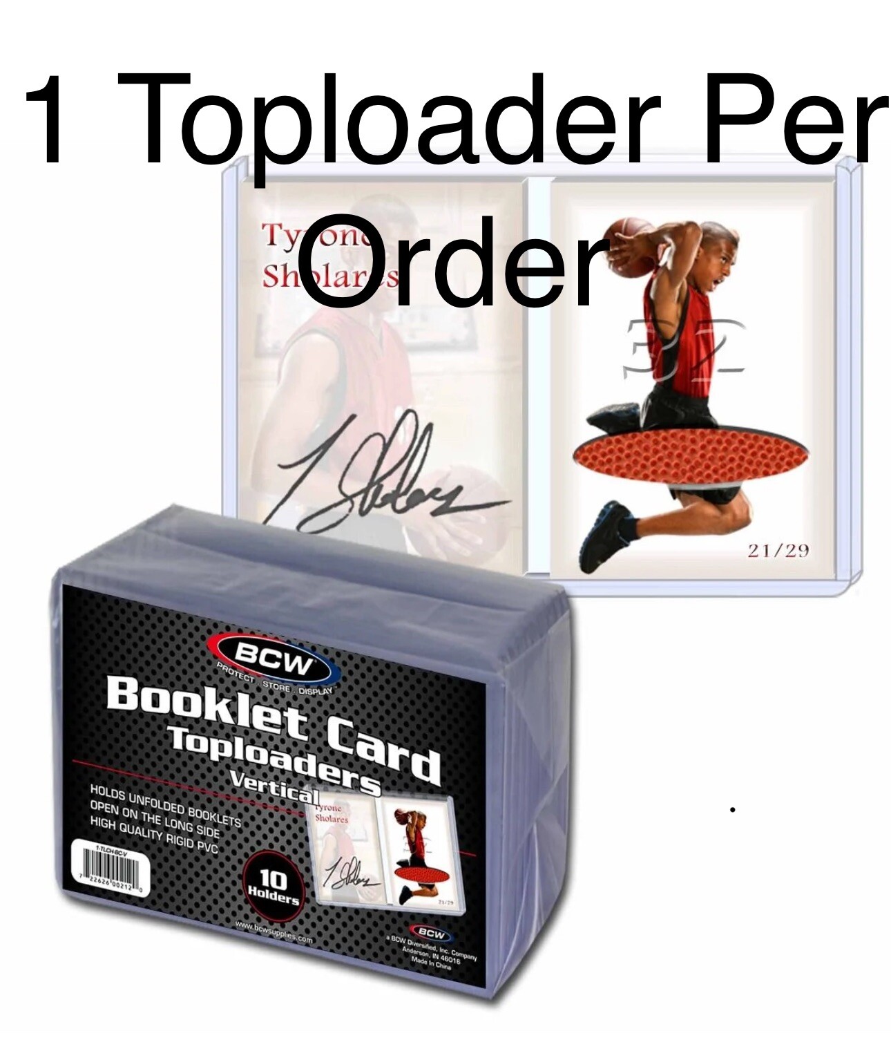 BCW Vertical Booklet Toploader with Card Sleeve & Team Bag X1 Each Per Order