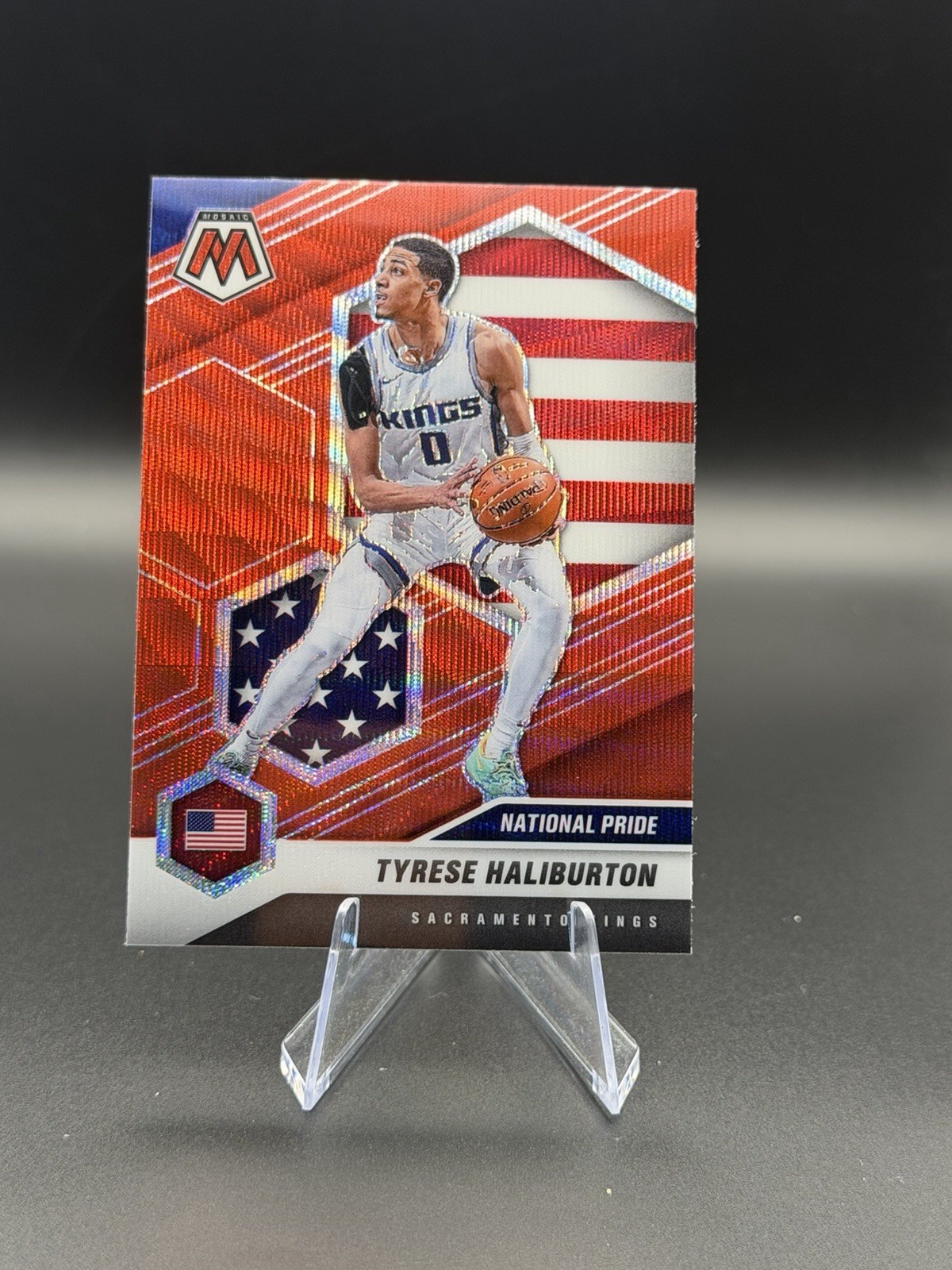 2020-21 Panini Mosaic – National Pride Tyrese Haliburton #258 Red Wave Mosaic