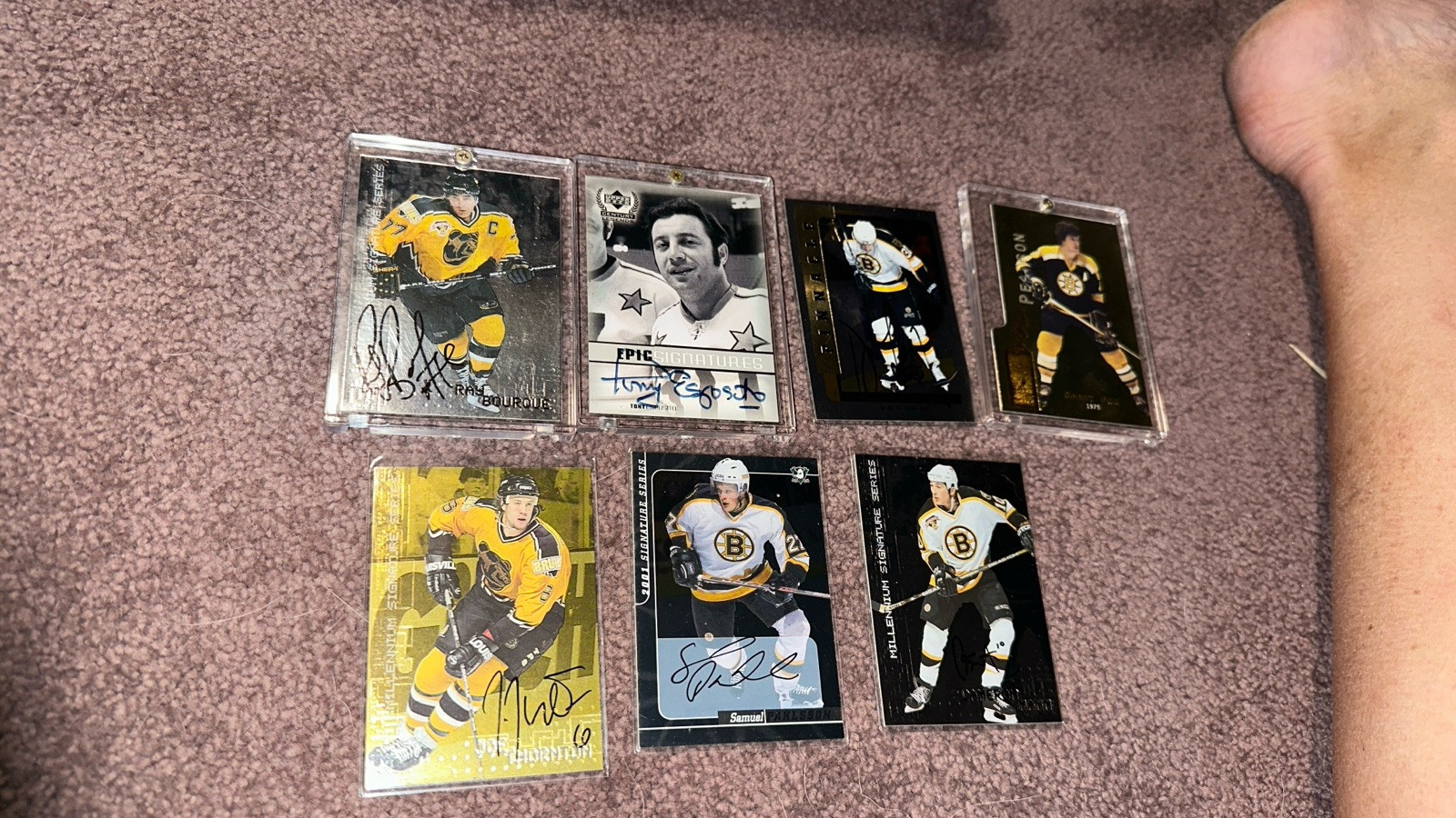 Boston Bruins Ray Bourque Phil Esposito Autographed Card Lot of 7
